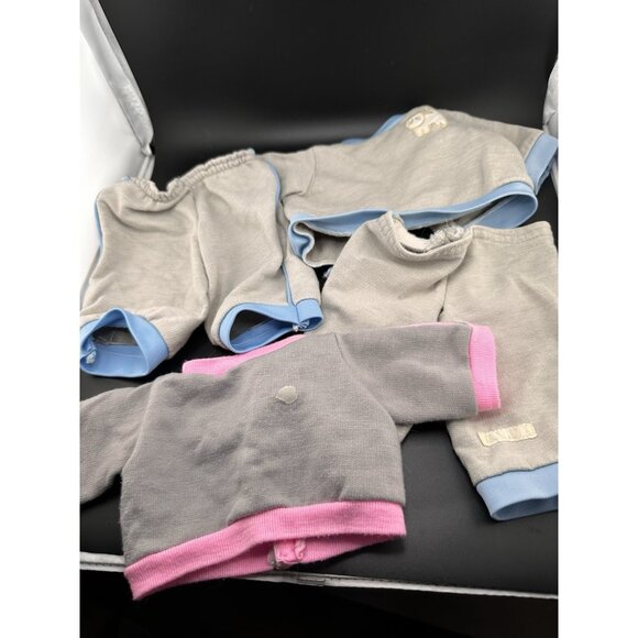 Vtg Cabbage Patch Kids Gray Kitty 1983 Coleco Blue Pink Trimmed Track Suit READ - Picture 2 of 4